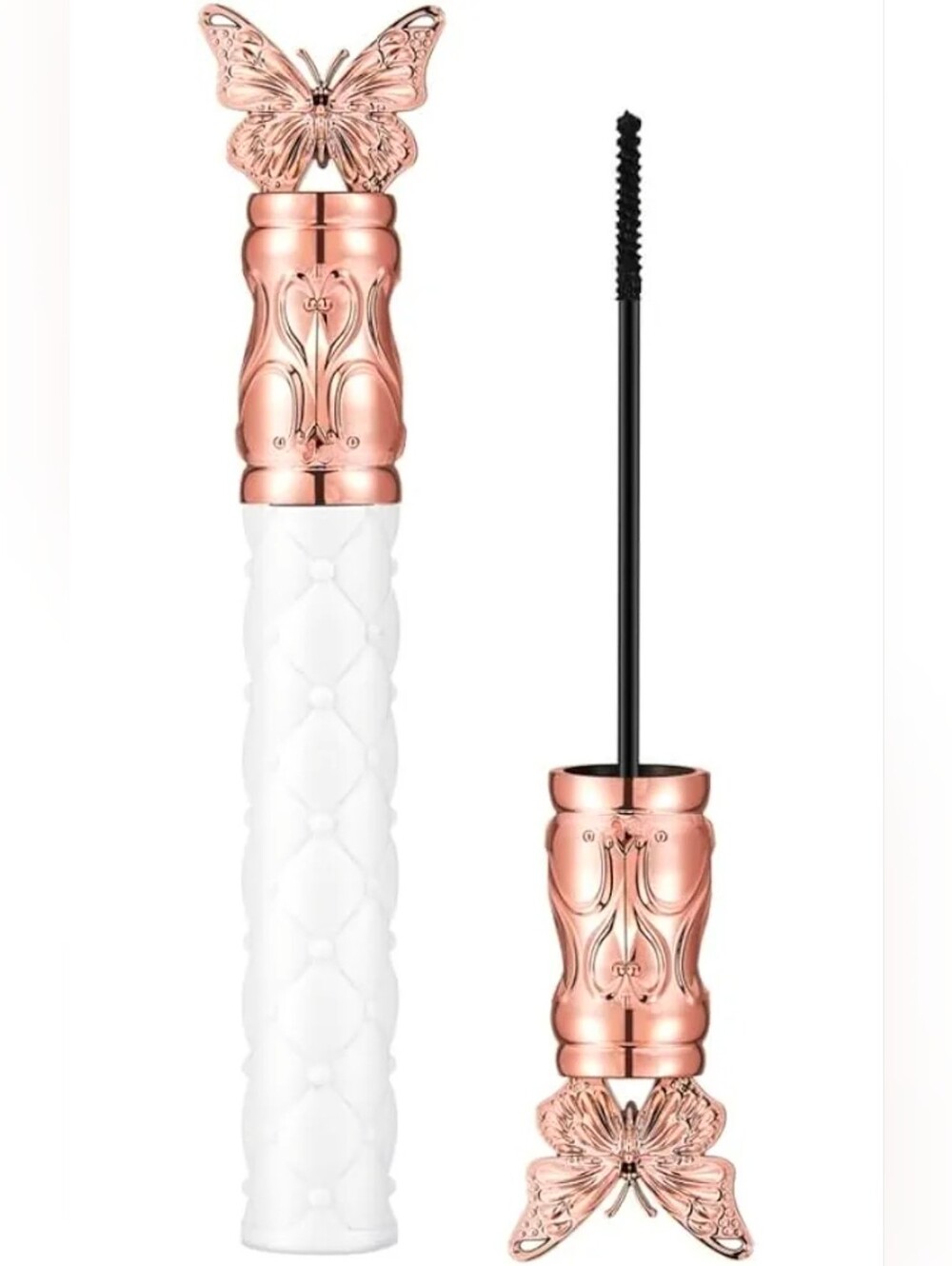 Luxury White & Rose Gold Mascara Tube - Volumizing Lash Formula